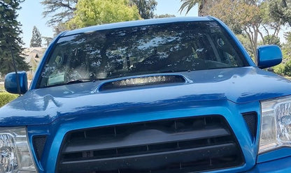 iJDMTOY Hood Scoop Mount LED Light Bar Kit Compatible with 2005-2011 Toyota Tacoma, Incl (1) 50W High Power LED Lightbar, Hood Bulge Stainless Steel Mounting Brackets & Wiring Switch