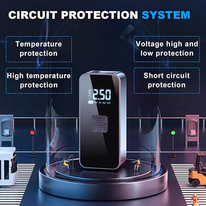Jump Starter with Air Compressor,14.8V 8000A Peak Portable Car Battery Jump Starter Jump Box,150PSI Car Air Pump Tire Inflator Battery Charger with LED Light, LCD Display,Black