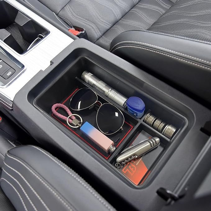 Center Console Organizer Compatible with Nissan Altima 2019 2021 2022 2023 2024 2025 2026 Accessories, Armrest Insert Tray with Coin Holder Keep Organized with Rubber Pad Red