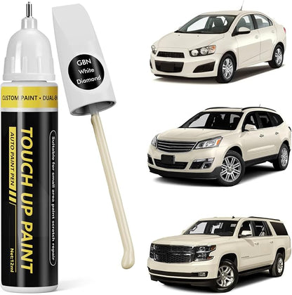 (White Diamond (GBN) Car Touch Up Paint for GMC, Car Paint Scratch Repair Kit, Quick & Easy Solution, 2 in 1 Scratch Remover Pen with Color-Matched