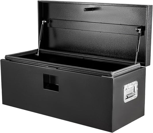 Garvee Black Steel Truck Bed Tool Box, Trailer Tongue Box, Truck Storage Organizer Tool Chest For Truck Bed, RV, Trailer (24"x 15"x 15"- Black)
