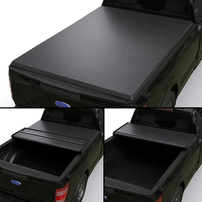 Soft Tri-Fold Truck Bed Tonneau Cover Compatible with 2015-2026 Ford F-150 | F150 Lightning | 5'5" Bed (66") | CFST-016
