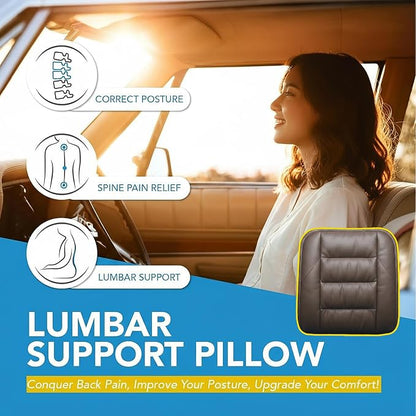 CORRIDOR Genuine Leather Seat Cushion for Car - Handmade - Relieve Hip, Pressure and Sciatica Pain - Ideal for Lower Back Pain - for Office Chair and Car Seat (Coffee Brown, Backrest)