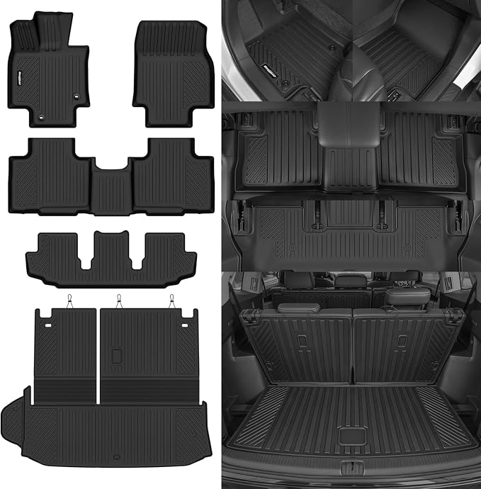 Floor Mats for 2020-2026 Toyota Highlander, Trunk Mat All Weather TPE Protector for Toyota Highlander Accessories