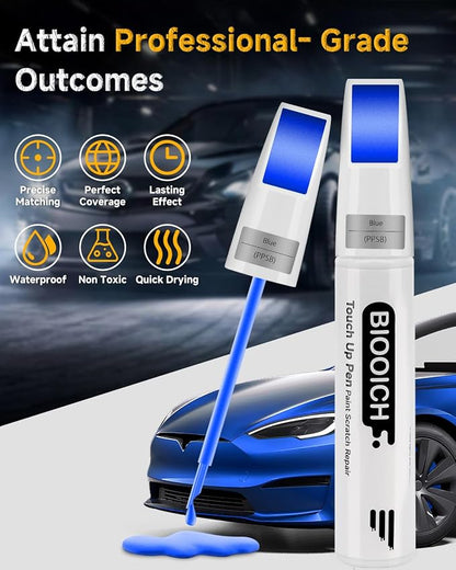 Touch Up Paint Pen Exact Color Match Car Chip and Scratch Repair (for Tesla, Deep Blue(PPSB))