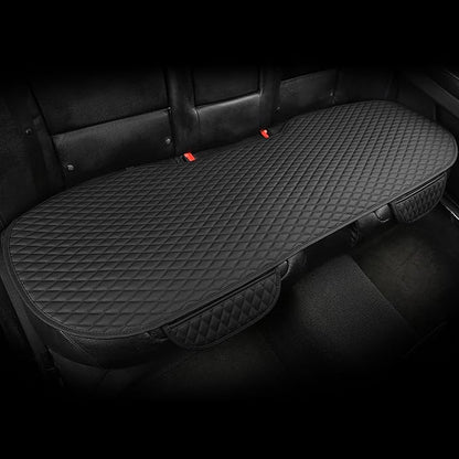 West Llama Pu Leather Car Seat Bottom Covers Protectors Include 1 Rear Bench Seat Cover Universal Fit 90% Vehicles,Black