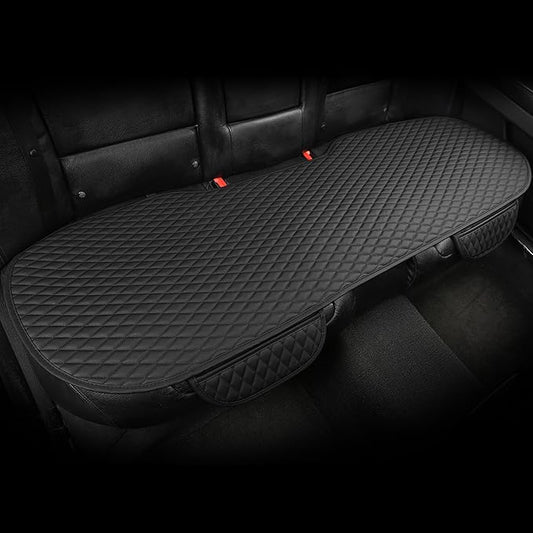 West Llama Pu Leather Car Seat Bottom Covers Protectors Include 1 Rear Bench Seat Cover Universal Fit 90% Vehicles,Black
