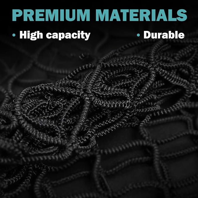 BestEvMod Cargo Mesh Net for Pickup Truck Bed Compatible with Tesla Cybertruck 2026 2025 2024 Accessories Mesh Extra Strong Hook Stretchable Trunk Cargo Organizer (Frunk Net)