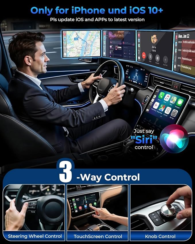 Wireless CarPlay Adapter2026 Upgraded – Suitable for Apple iPhone & Android, with Compact Size, Plug-and-Play Convenience, and Fast, Stable Connection for CarPlay & Android Applications
