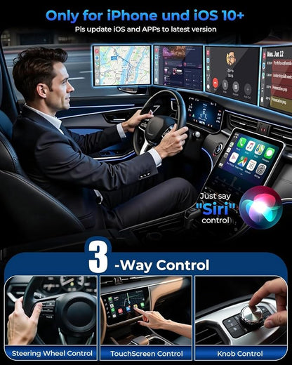Wireless CarPlay Adapter2026 Upgraded – Suitable for Apple iPhone & Android, with Compact Size, Plug-and-Play Convenience, and Fast, Stable Connection for CarPlay & Android Applications