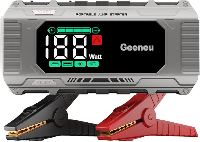Car Battery Charger Jump Starter, 8000A Portable Jumper Starter with PD 65W Quick Charger, Jump Box 12V Battery Booster Jump Pack for All Gas/10L Diesel,Large Screen,150W DC, Lights