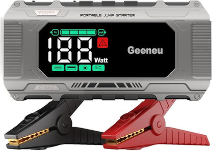 Car Battery Charger Jump Starter, 8000A Portable Jumper Starter with PD 65W Quick Charger, Jump Box 12V Battery Booster Jump Pack for All Gas/10L Diesel,Large Screen,150W DC, Lights