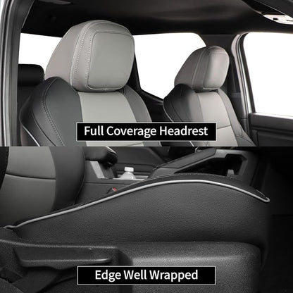 EKR Tacoma Seat Covers Custom Fit for Toyota Tacoma (Only for Hybrid) 2024 2025 2026 Double cab TRD Sport/TRD Off-Road/Limited/Trailhunter -Truck Seat Covers Full Set,Faux Leather(Black/Gray)
