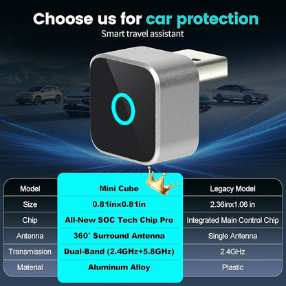 2026 Wireless CarPlay Adapter & Android Auto Dual System, Plug & Play Auto Connect Low Latency, USB-C Included, Compatible with Factory Wired CarPlay Cars for iPhone iOS 10+