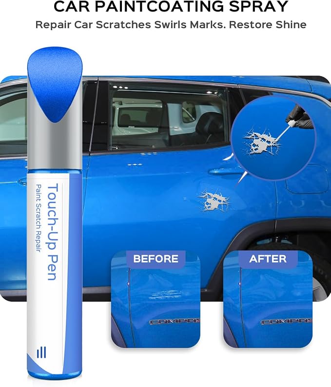 PBJ/MBJ Hydro Blue/Laser Blue Pearl Touch Up Paint Compatible with Jeep Exact Match Chips and Nicks Touch Up