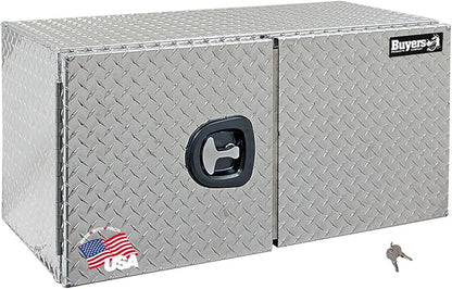 Buyers Products 1702235 Underbody Truck Tool Box with Barn Doors, 24x24x36 Inch, Diamond Tread Aluminum, Made in USA, Compression Latch, Weather Resistant, Toolbox for Flatbeds, Trailers & Work Trucks