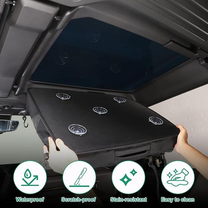 Car Sunroof Organizer Bag Compatible with 2024 2025 Hummer EV Hardtop Roof Panel Storage Bag Waterproof Foldable Multi-Function Car Rooftop Carrier Sunroof Storage Bags (Front Right Side)
