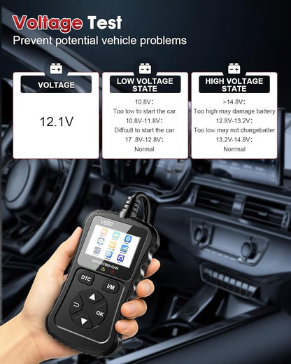 OBD2 Scanner Car Code Reader Support Voltage Test Plug and Play Fixd Car CAN Diagnostic Scan Tool Read and Clear Engine Error Codes for All OBDII Protocol Vehicles Since 1996（Black）