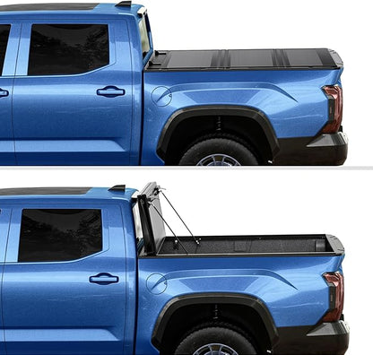 Low Profile Flip Up Truck Bed Tonneau Cover for 2007-2021 Toyota Tundra 5' 6" Bed (66.7")