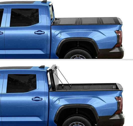 Low Profile Flip Up Truck Bed Tonneau Cover for 2022-2026 Toyota Tundra 5' 6" Bed w/OE Rail System (66.7")
