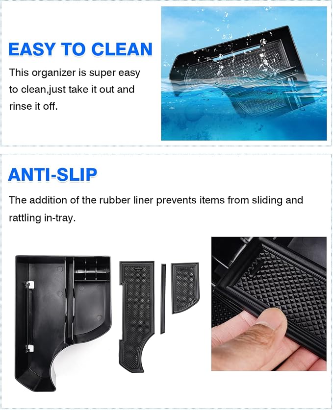 Autorder Center Console Organizer for 2023 2024 2025 2026 Kia NIRO Accessories Gear Shift Storage Box Gear Shifter Insert Tray with Black Mats