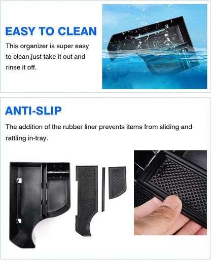 Autorder Center Console Organizer for 2023 2024 2025 2026 Kia NIRO Accessories Gear Shift Storage Box Gear Shifter Insert Tray with Black Mats