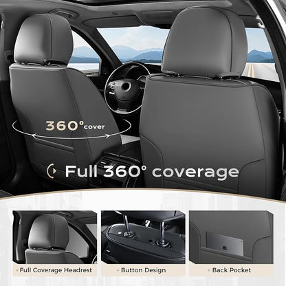 Coverado Car Seat Covers, Front Covers for Cars, Car Seat Cover Front Seats, Automotive Seat Cover, Waterproof, Leather Car Seat Cushion, Universal Interior Covers Seat Protectors for Most Cars