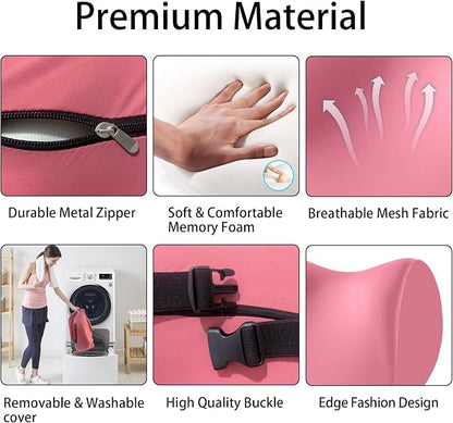 Car headrest Pillow, Car Neck Pillow for Driving and Neck Support Pillow for car headrest, Pink car seat Pillow Head Rest Pillow for car Driving seat with Memory Foam