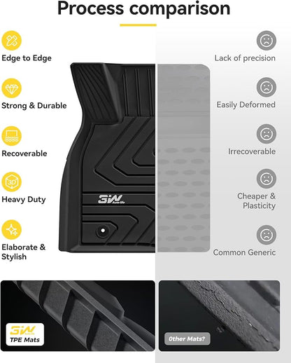 3W Floor Mats & Cargo Liner Fit Mazda CX-50 2023-2026 (Not for Hybrid), TPE All Weather Liners Full Set Mazda CX 50 Accessories All Season Guard Odorless Anti-Slip Black