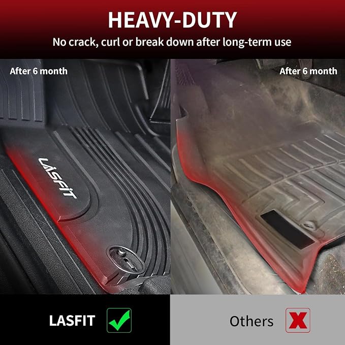 LASFIT Floor Mats for Hyundai Elantra 2026 2025 2024 2023 2022 2021 (Only Fit Gas & Automatic) & Elantra N 2022-2026 (Only Fit Automatic) Custom Fit TPE All Weather Floor Liners Car Mats, Black