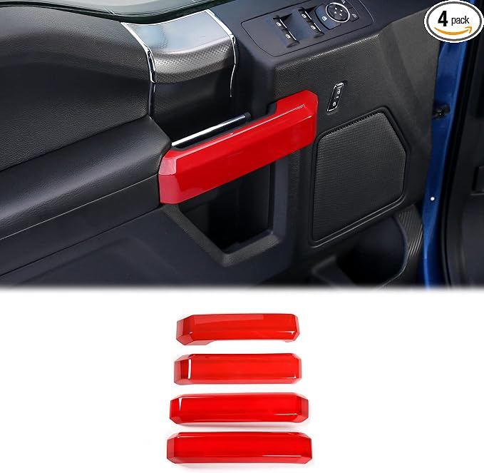 Voodonala Inner Door Handle Covers Trim for Ford F150 2015 2016 2017 2018 2019 2020(Red,4Pcs/Set)