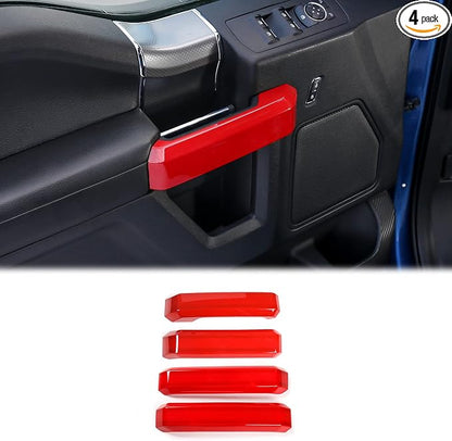 Voodonala Inner Door Handle Covers Trim for Ford F150 2015 2016 2017 2018 2019 2020(Red,4Pcs/Set)