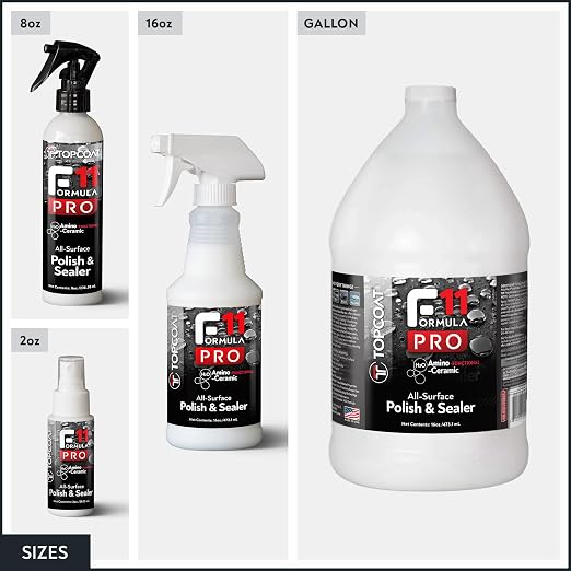 TopCoat F11PRO All-Surface Car Polish & Sealer 16 oz Spray Bottle - Most Advanced Water-Based Ceramic Coating for Cars, Motorcycles, Boats, RVs and More - Car Coating Spray for Shine and Protection