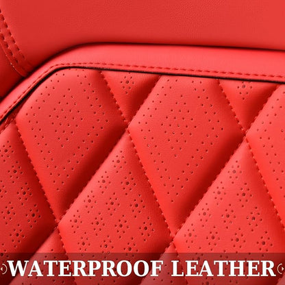 Coverado Leather Seat Covers, Car Seat Cover Front Seats, Waterproof Seat Covers, Luxury Faux Leather Car Seat Protectors, Red Car Seat Cover, Automotive Seat Covers Universal Fit for Most Cars