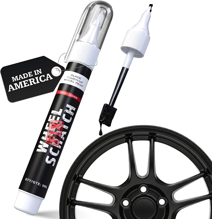 Wheel Scratch Fix® Matte Black Magic Car Scratch Remover Pen - Alloy Wheel Touch Up Paint Pen for Cars, Curb Rash Removal with Fast-Drying & Long-Lasting OEM Finish, Vehicles Rim Repair Paint for Chip (Matte Black (Pen Only))