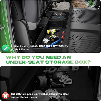 Autorder Foldable Under Seat Storage Organizer for 2019-2026 Chevy Silverado/GMC Sierra 1500 & 2020-2025 2500HD/3500HD, 600D Oxford Fabric Waterproof Underseat Tool Box Accessory for Double & Crew Cab