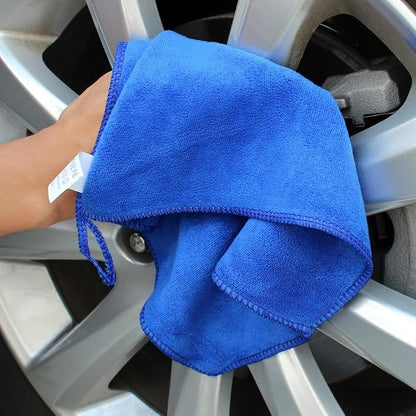 Microfiber Cleaning Cloths Car Wash Drying Towel Rags Home Essential Cleaner Cloth for Dusting Furniture Cleaning Window Dish Packs High Absorbent Lint Free (12"x12") Blue -12 Pack