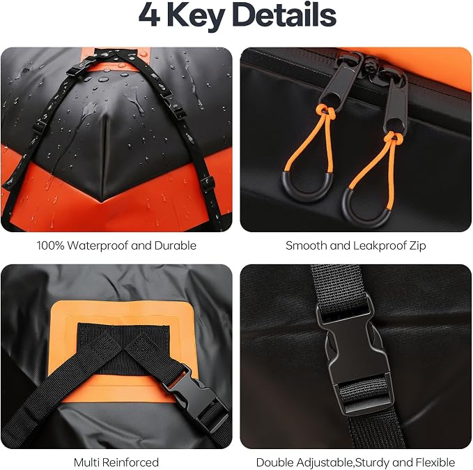 Car Rooftop Cargo Carrier Bag, 15 Cubic Feet Waterproof Heavy Duty Roof Bag with 8 Reinforced Straps & Combination Lock, Soft Shell PVC Car Top Luggage Carrier for SUV Truck RV, Travel Camping Storage