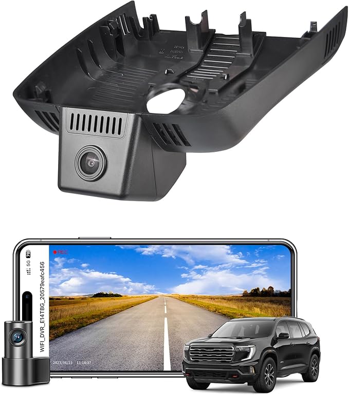 mangoal Front 4K & Rear 1080p Dash Cam fit for GMC Acadia 2024-2026(Model C), GPS, Free App & WiFi, 128GB Card
