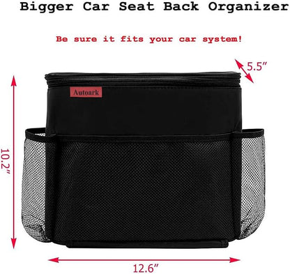AUTOARK Car Seat Back Organizer and Cooler Set,Multi-Pocket Travel Storage Bag(Heat-Preservation and Waterproof),Bigger-Capacity,AK-054