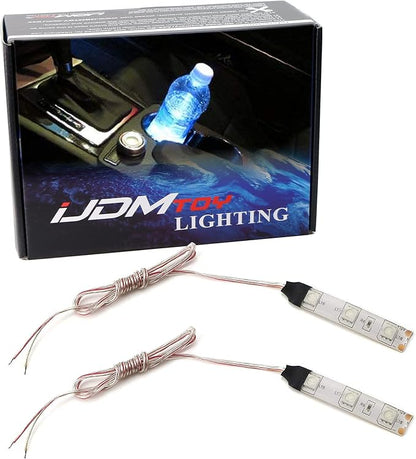 iJDMTOY 3-SMD LED Cup Holder, Glove Box, Ashtray Accent Lighting Strip Lights, Xenon White