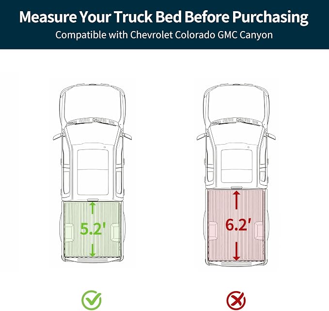 OEDRO Hard Quad-Fold Low-Profile Tonneau Cover Fit for Chevy Colorado/GMC Canyon 2015-2026 with 5.2ft Bed