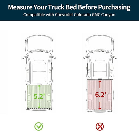 OEDRO Hard Quad-Fold Low-Profile Tonneau Cover Fit for Chevy Colorado/GMC Canyon 2015-2026 with 5.2ft Bed