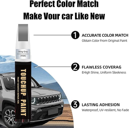 Sting Gray(PDN) Car Paint Touch Up Pen Compatible with JEEP, 2-In-1 Color Accurate Touch Up Car Scratch Repair Paint Match JEEP Series Automotive Scratch Remover for Nicks & Chips Repair