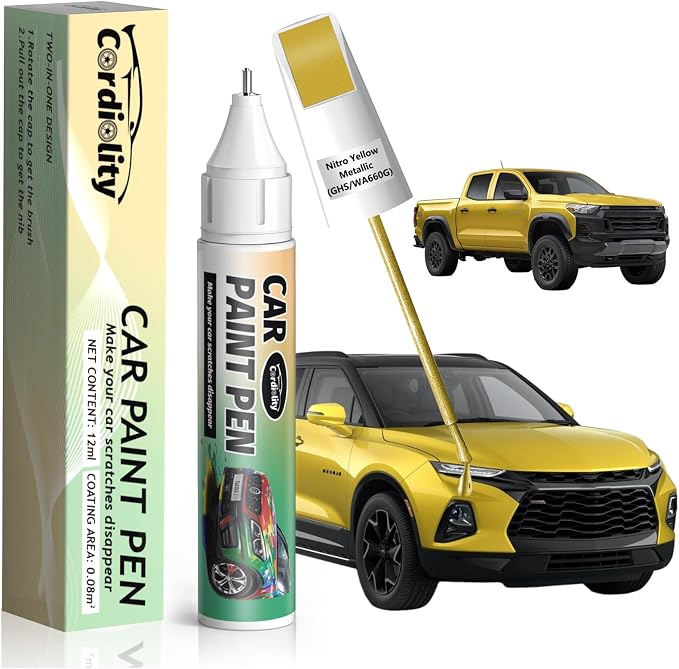 Nitro Yellow Metallic(GHS/WA660G) Touch Up Paint Pen for Chevrolet,Car Paint Scratch Repair Pen Quick and Easy Fix Auto Paint Scratch