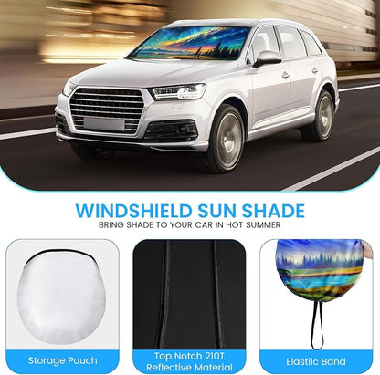 Car Windshield Sunshade | Innovative No-Light-Pass Technology for Maximum Protection | Foldable Sun Shade