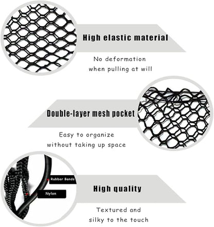 UlifebetterTruck Bed Cargo Net, Cargo Storage Elastic Mesh Net Organizer Net Bag Automotive Cargo Nets with 4 Buckles Screws Hooks Clips Trunk Storage Net for Pickup Truck Bed（51 * 18In）