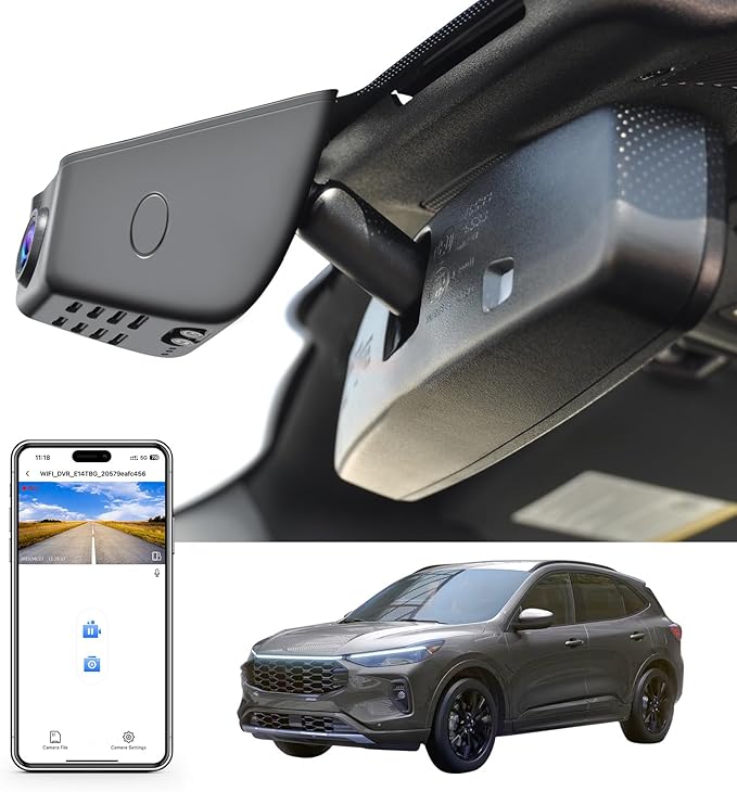 Mangoal 4K Dash Cam Custom for Ford Escape Gen4 2020 2021 2022 2023 2024 2025 2026, UHD 2160P Video, WiFi & App, GPS, 64GB Card
