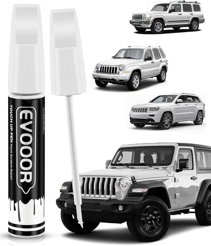 PW1/SW1 Stone White Touch Up Paint Compatible with JeepExact Match 2 in 1 Touch up Paint for Chips and Nicks Repair