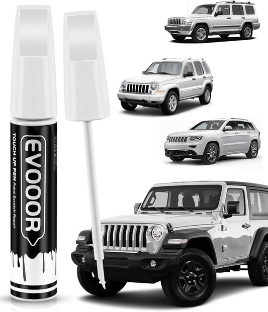 PW1/SW1 Stone White Touch Up Paint Compatible with JeepExact Match 2 in 1 Touch up Paint for Chips and Nicks Repair